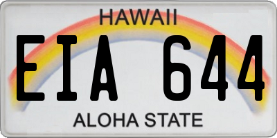 HI license plate EIA644