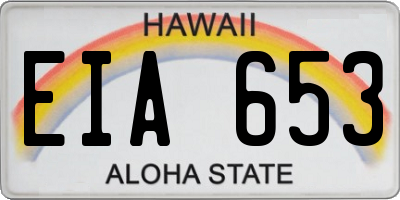 HI license plate EIA653