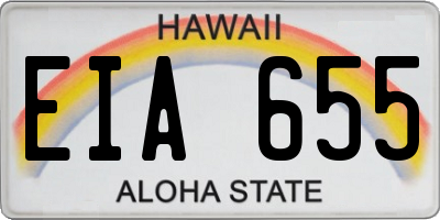 HI license plate EIA655