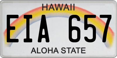 HI license plate EIA657