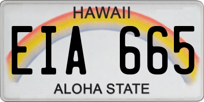 HI license plate EIA665