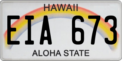 HI license plate EIA673