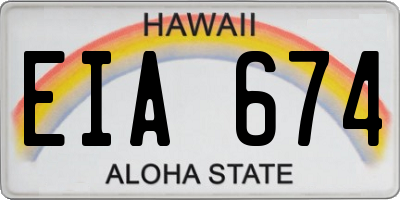 HI license plate EIA674