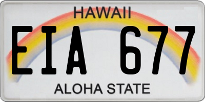HI license plate EIA677