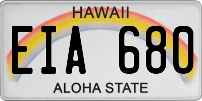 HI license plate EIA680