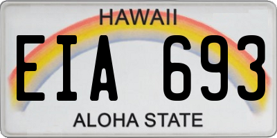 HI license plate EIA693