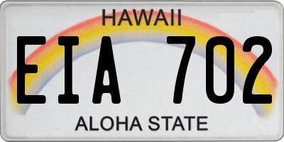 HI license plate EIA702