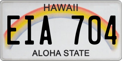 HI license plate EIA704