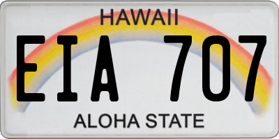 HI license plate EIA707