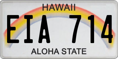 HI license plate EIA714