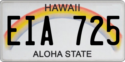 HI license plate EIA725