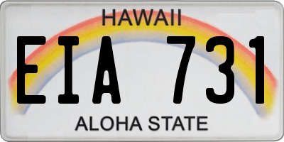 HI license plate EIA731