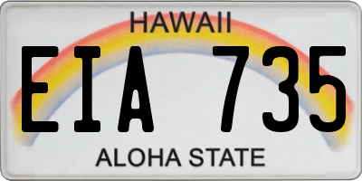 HI license plate EIA735