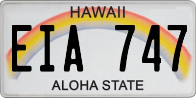 HI license plate EIA747