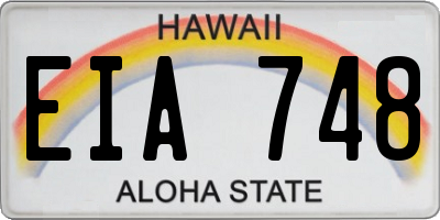HI license plate EIA748