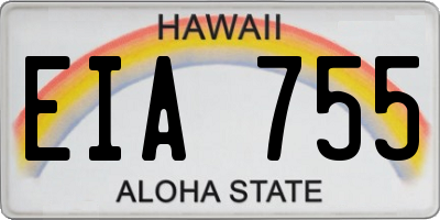 HI license plate EIA755