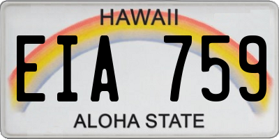 HI license plate EIA759