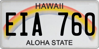 HI license plate EIA760