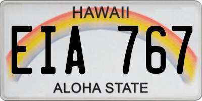 HI license plate EIA767