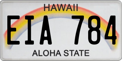 HI license plate EIA784