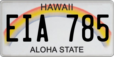 HI license plate EIA785