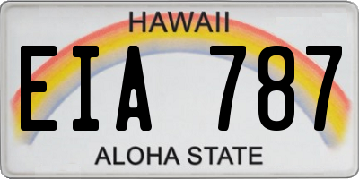 HI license plate EIA787