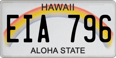 HI license plate EIA796