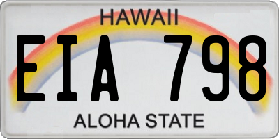 HI license plate EIA798