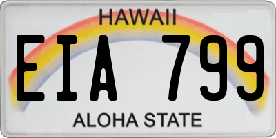 HI license plate EIA799