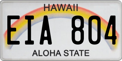 HI license plate EIA804