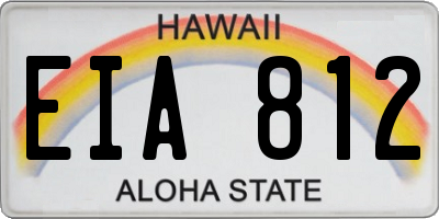 HI license plate EIA812