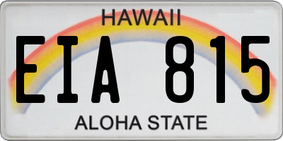 HI license plate EIA815