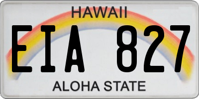 HI license plate EIA827