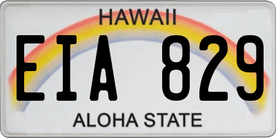 HI license plate EIA829