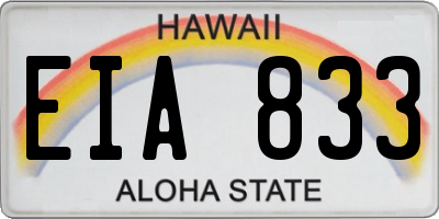 HI license plate EIA833