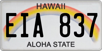 HI license plate EIA837