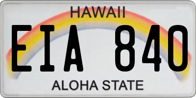HI license plate EIA840
