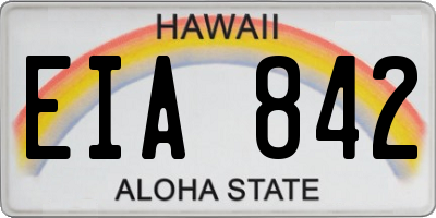 HI license plate EIA842