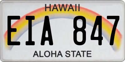 HI license plate EIA847