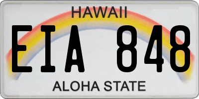 HI license plate EIA848
