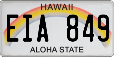 HI license plate EIA849