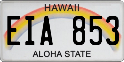 HI license plate EIA853