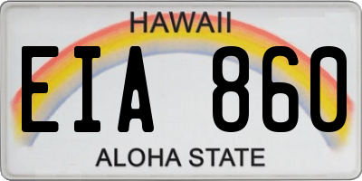 HI license plate EIA860