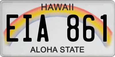 HI license plate EIA861