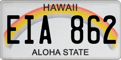 HI license plate EIA862