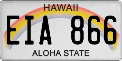 HI license plate EIA866