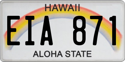 HI license plate EIA871