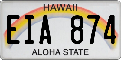 HI license plate EIA874