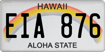 HI license plate EIA876
