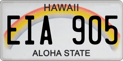 HI license plate EIA905